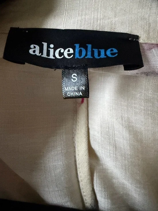 Alice Blue Cream Floral Jumpsuit & Blazer Set with Pink Roses - Picture 6 of 7